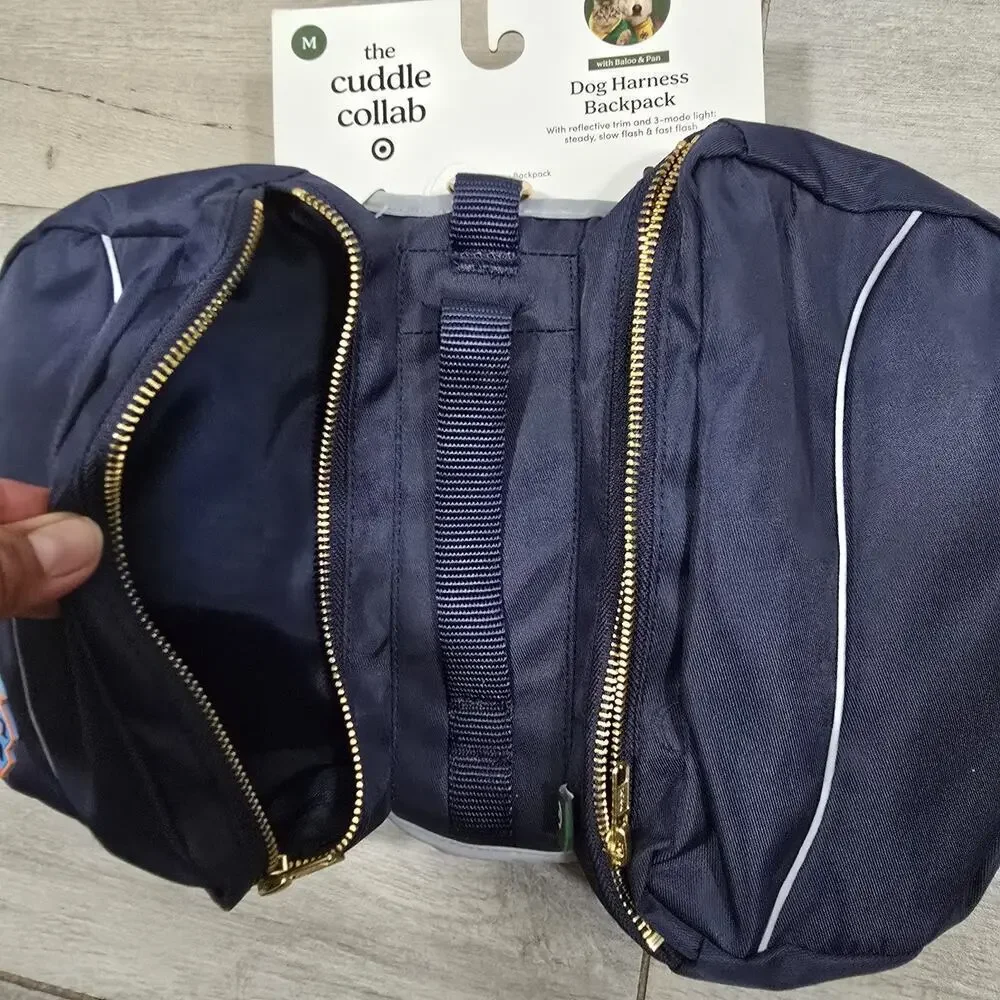 Dog Backpack Harness - Cuddle Collab with Baloo & Pan - M- Navy Blue